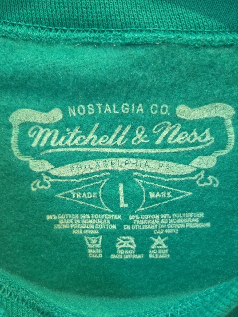 Mitchell & Ness Kelly Green Philadelphia Eagles Go Birds Pullover Sweatshirt - Picture 3 of 5